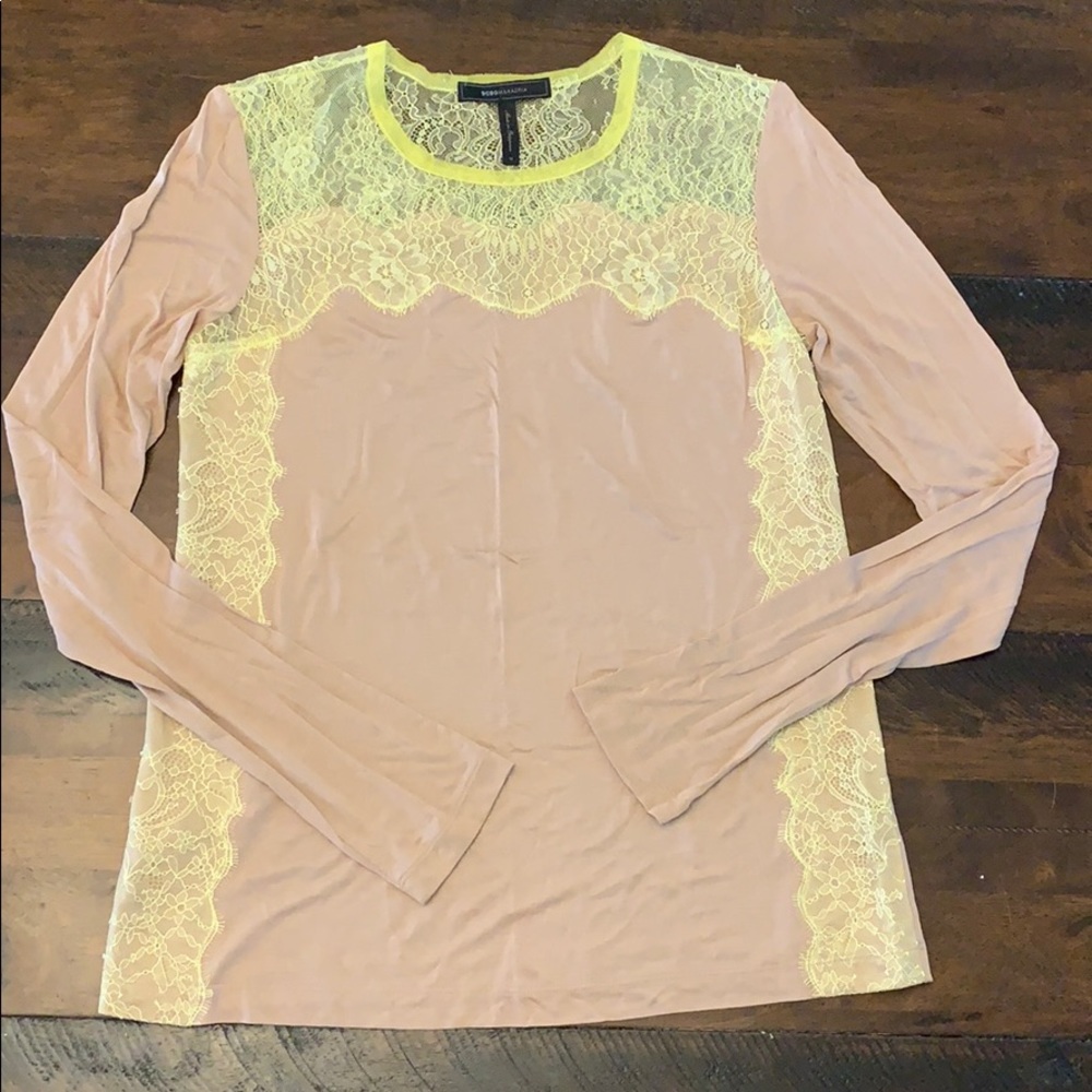Beautiful BCBG Long Sleeve lace shirt